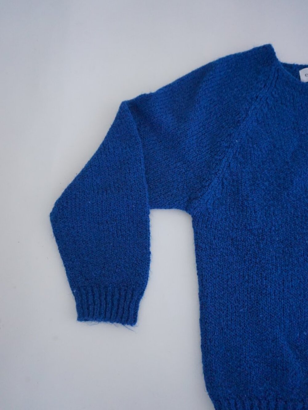 Vintage Easton Park Cobalt Blue Knit Henley Button Textured Grandpa Sweater S - Picture 7 of 9
